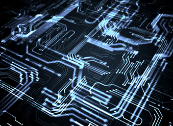 Digital lines running parallel representing IT circuit and cloud computing concept